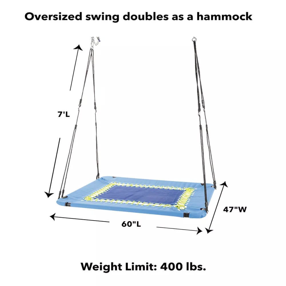 HearthSong 60" 2-in-1 Bungee Hammock Swing for Kids