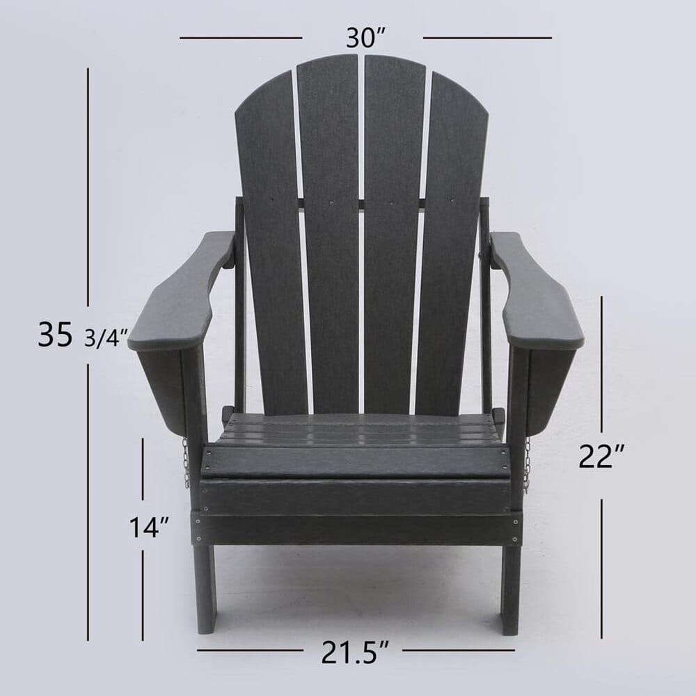 Folding Adirondack Chair, Gray
