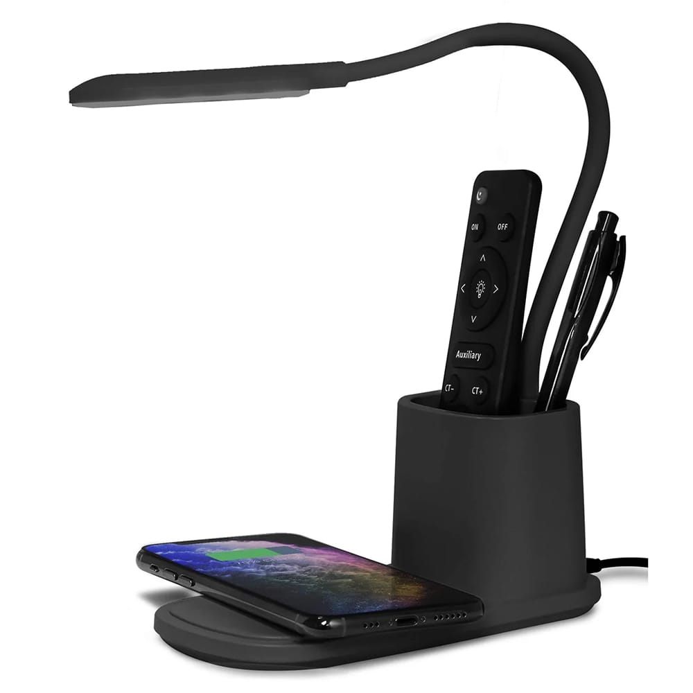 Aduro LED Desk Lamp With Wireless Charger, Black