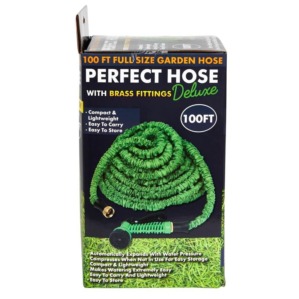 Perfect Hose Deluxe Full Size Hose with Brass Fittings, 100'