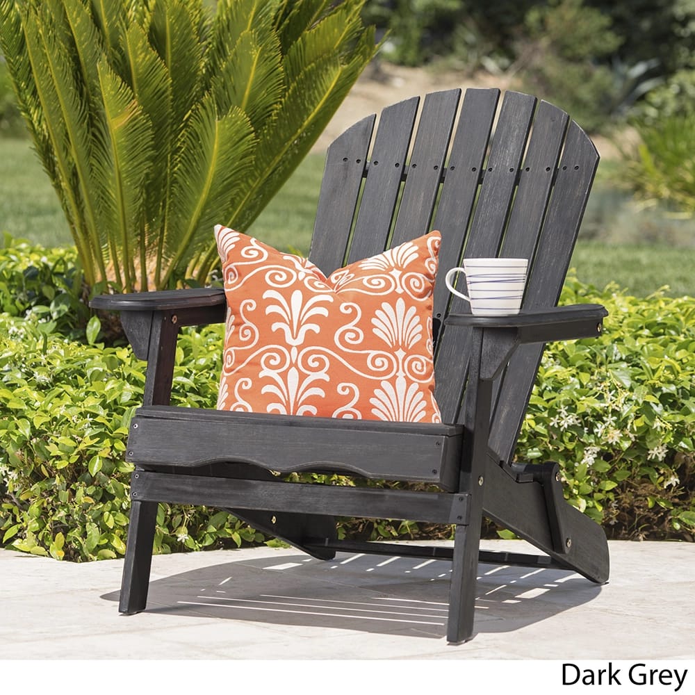 Folding Adirondack Chair, Dark Gray