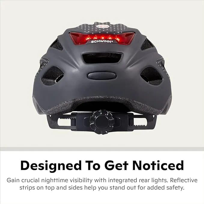 Schwinn Adult Beam Helmet with LED Light, Black
