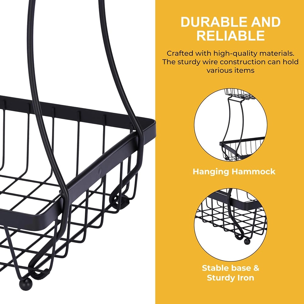 Regal Trunk & Co. 2 Tier Fruit Basket, Black