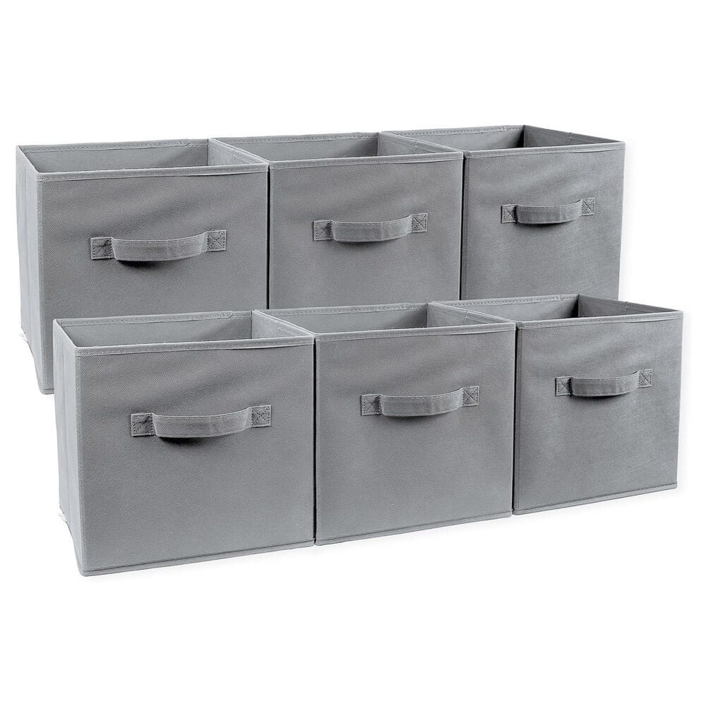 Greenco Foldable Storage Cubes, Set of 6, Gray