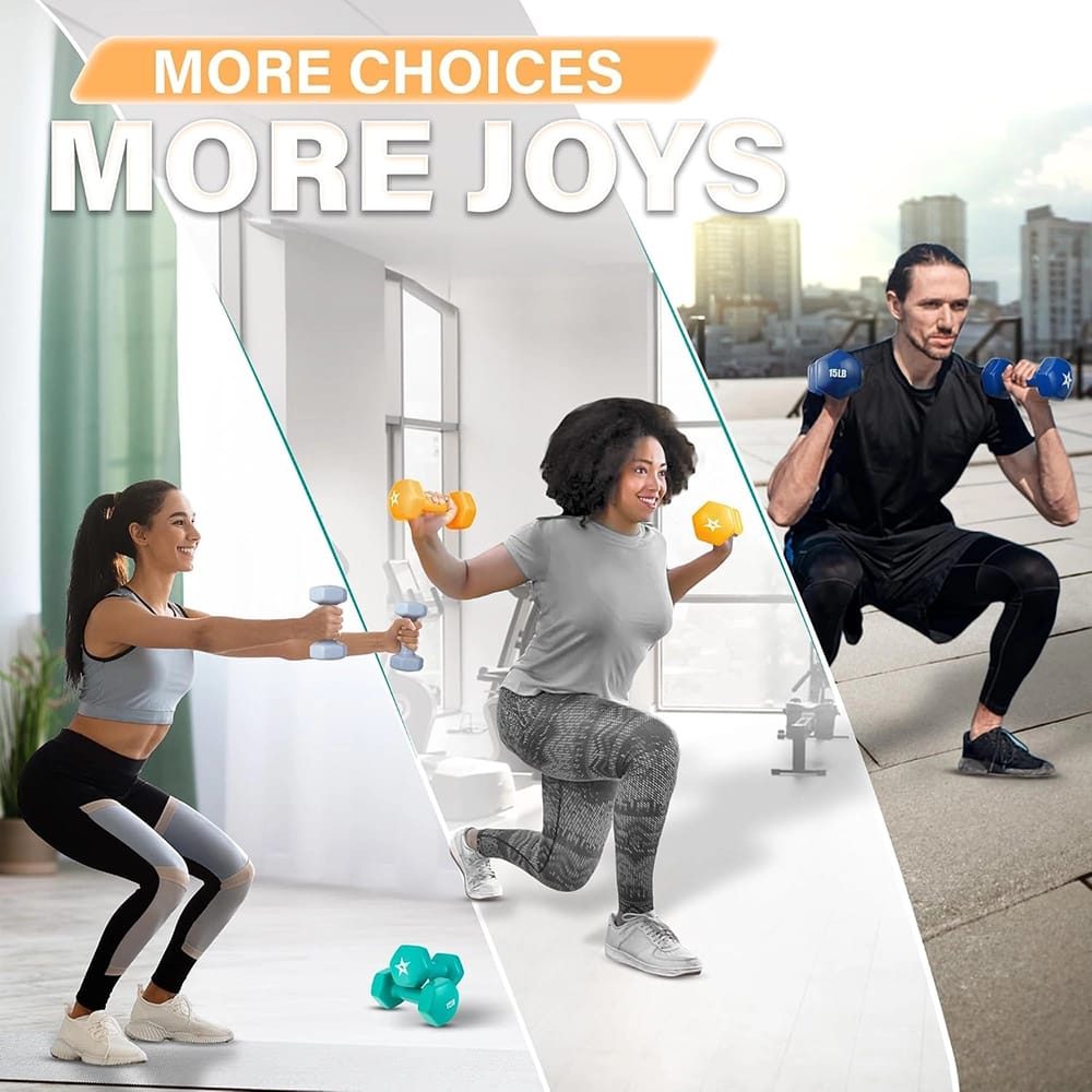 Yes4All Vinyl Coated Dumbbell, Orange, 3 lb