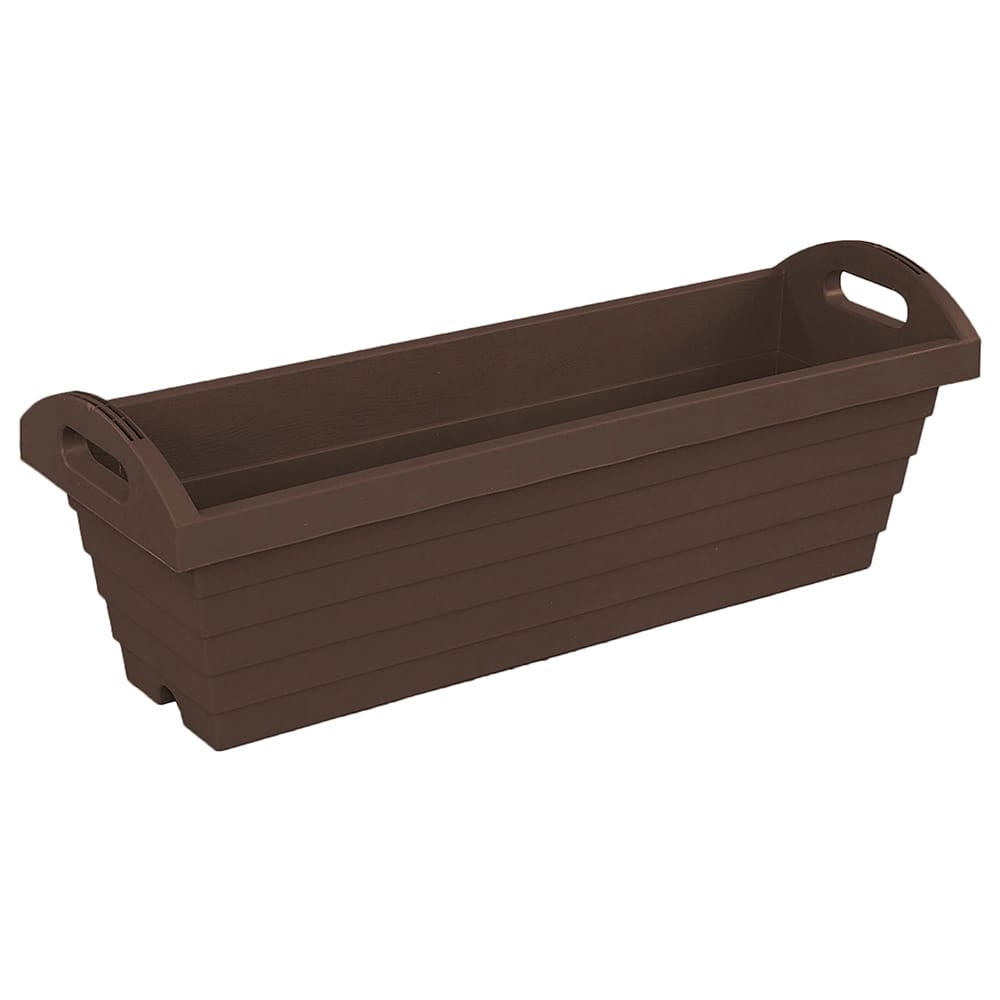 JEJ Astage 26" Rectangle Plastic Indoor/Outdoor Planter, Dark Brown