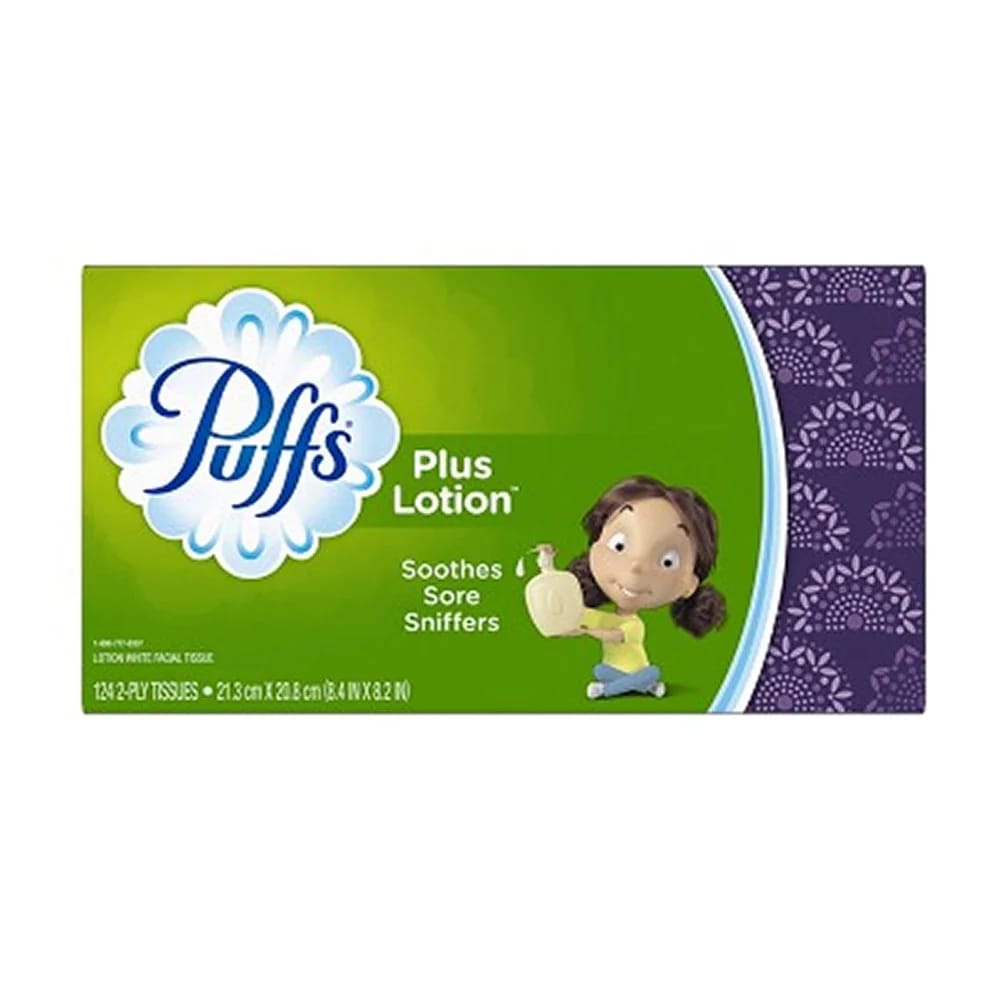 PUFFS Plus Lotion Face Tissues, 124 Count