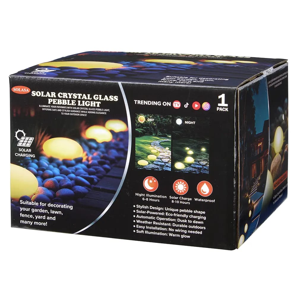 Solasa Solar Crystal Glass Pebble Light
