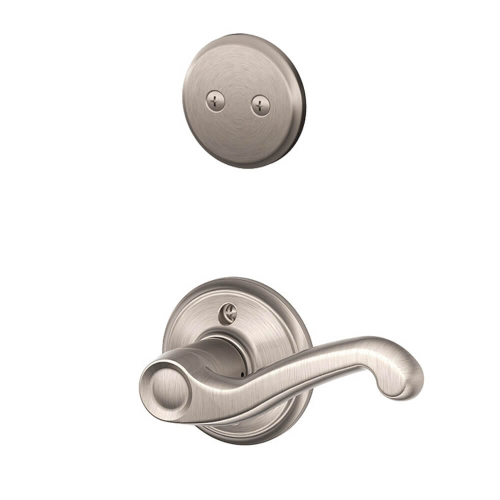 Schlage Flair Left-Handed Dummy Interior Pack, Satin Nickel