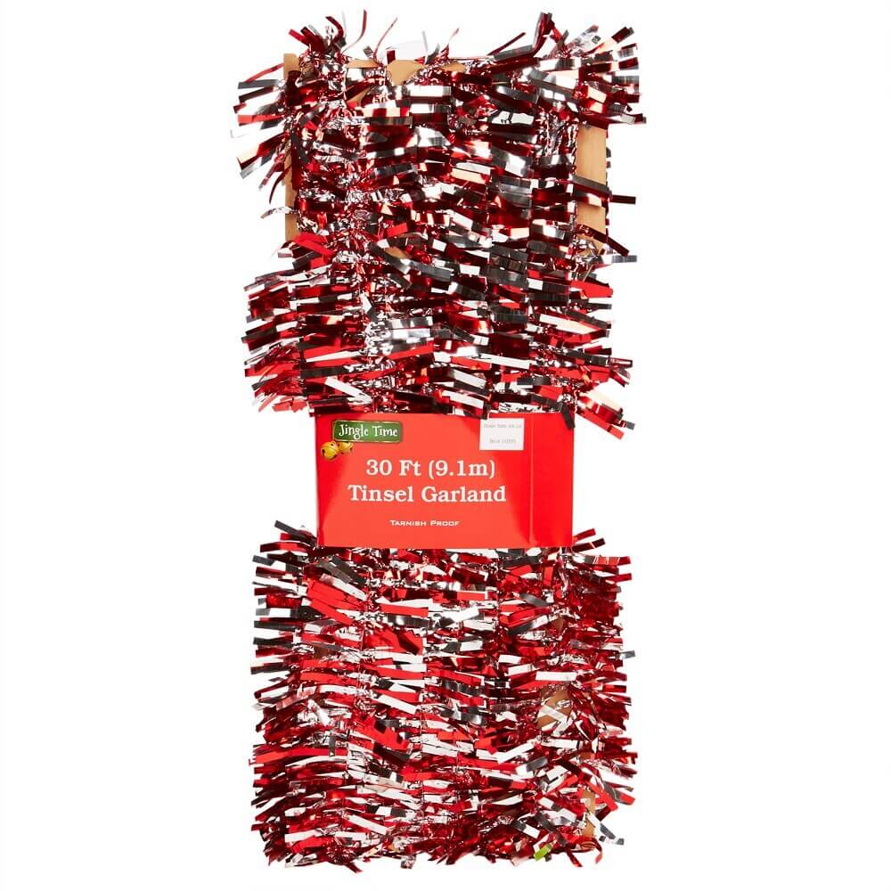 Jingle Time 30' Ice Cut Tinsel Christmas Garland