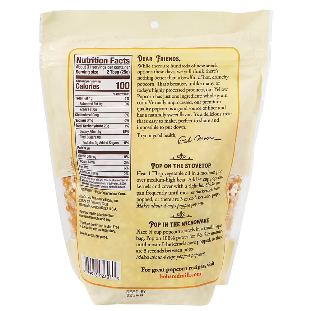 Bob's Red Mill Yellow Popcorn, 30 oz