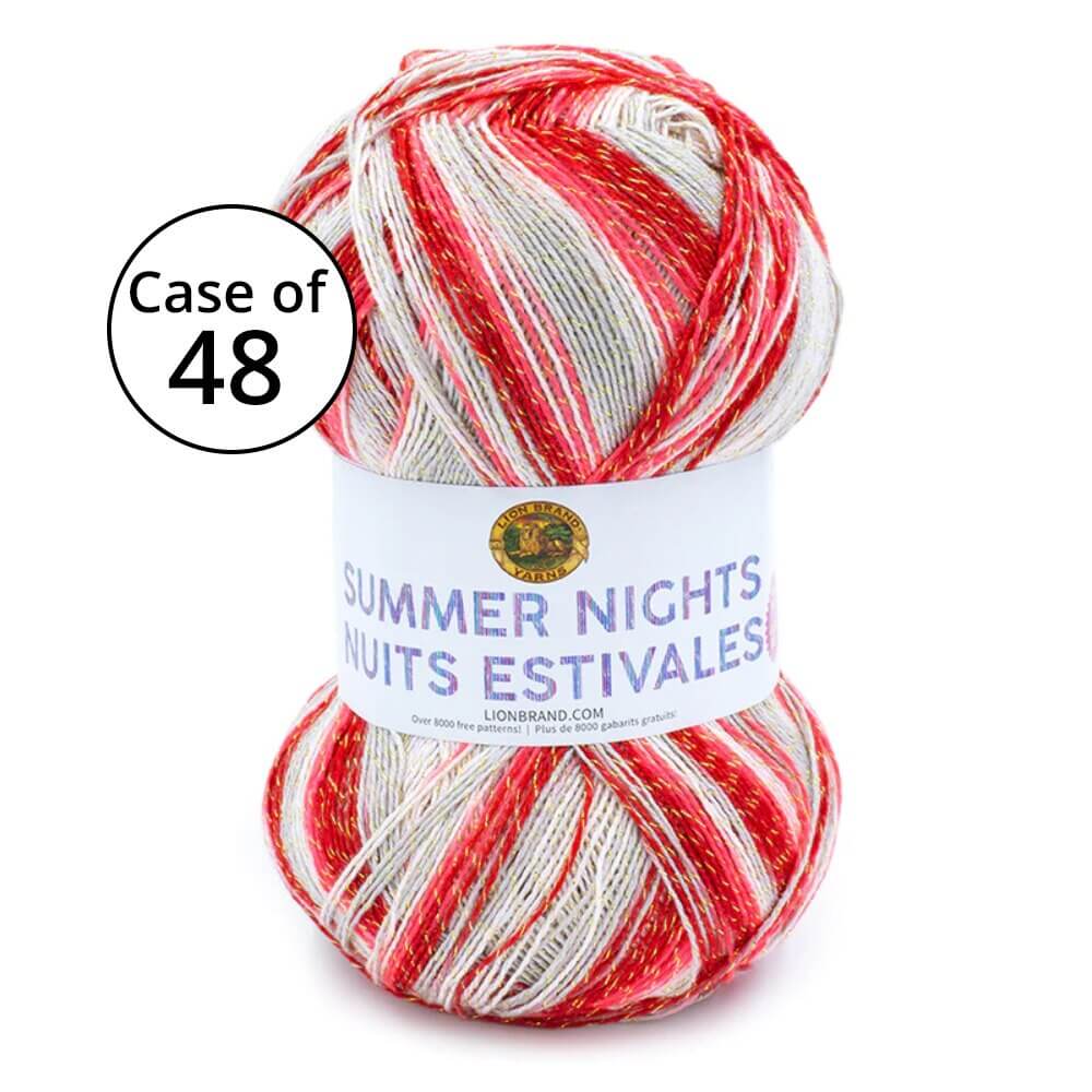 Lion Brand Summer Nights Yarn Bundles, Flamingo, Case of 48