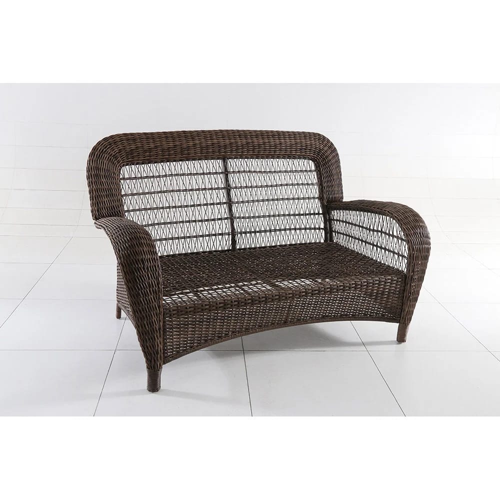 Hampton Bay Beacon Park Outdoor Patio Loveseat, Brown