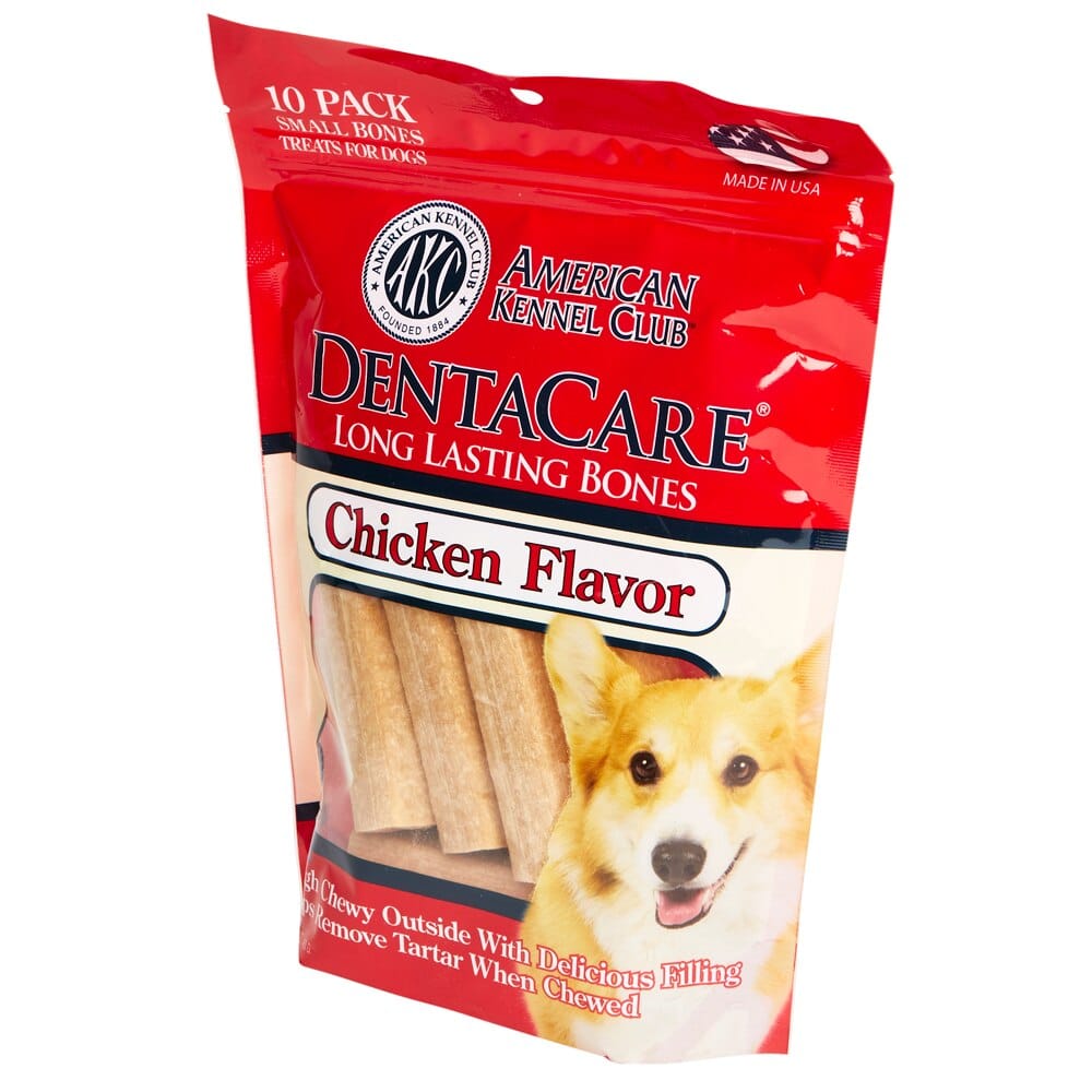 DentaCare AKC Dental Small Long Lasting Dog Bones, Chicken, 10-count