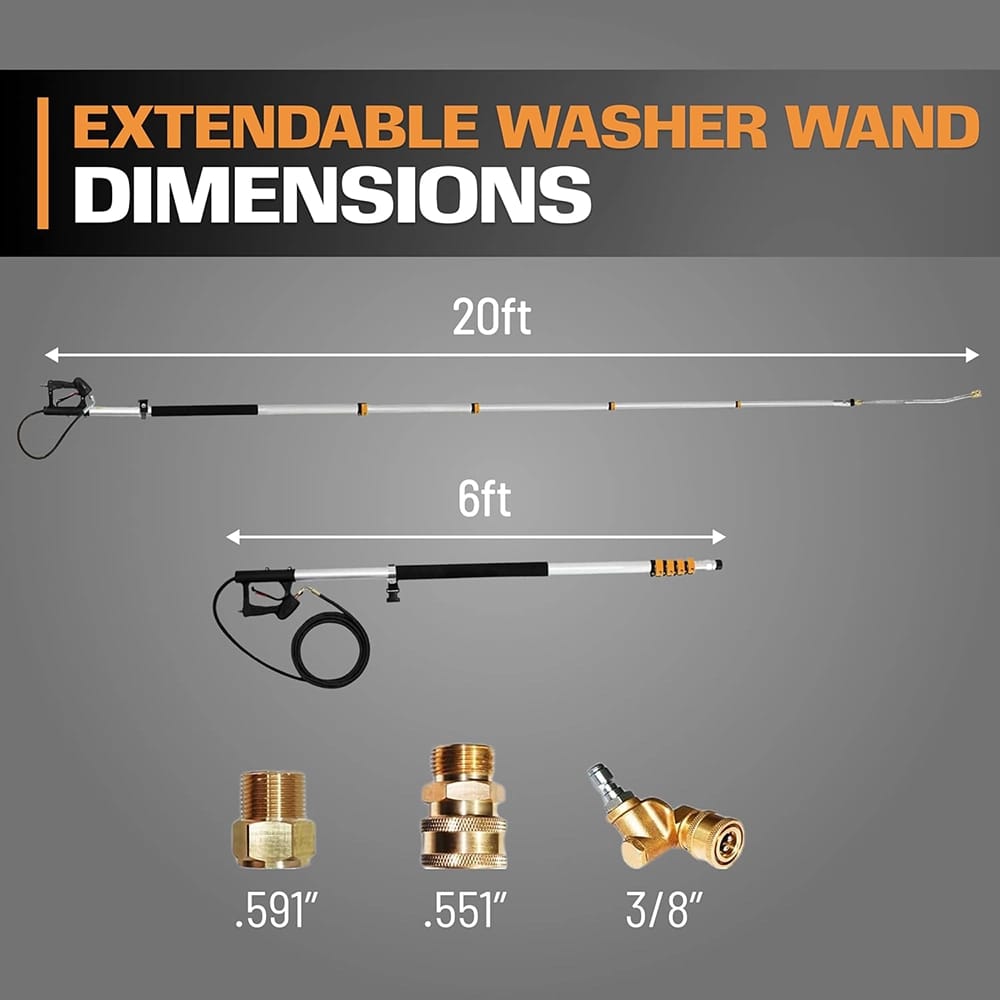 Edou 20' Telescoping Pressure Washer Wand