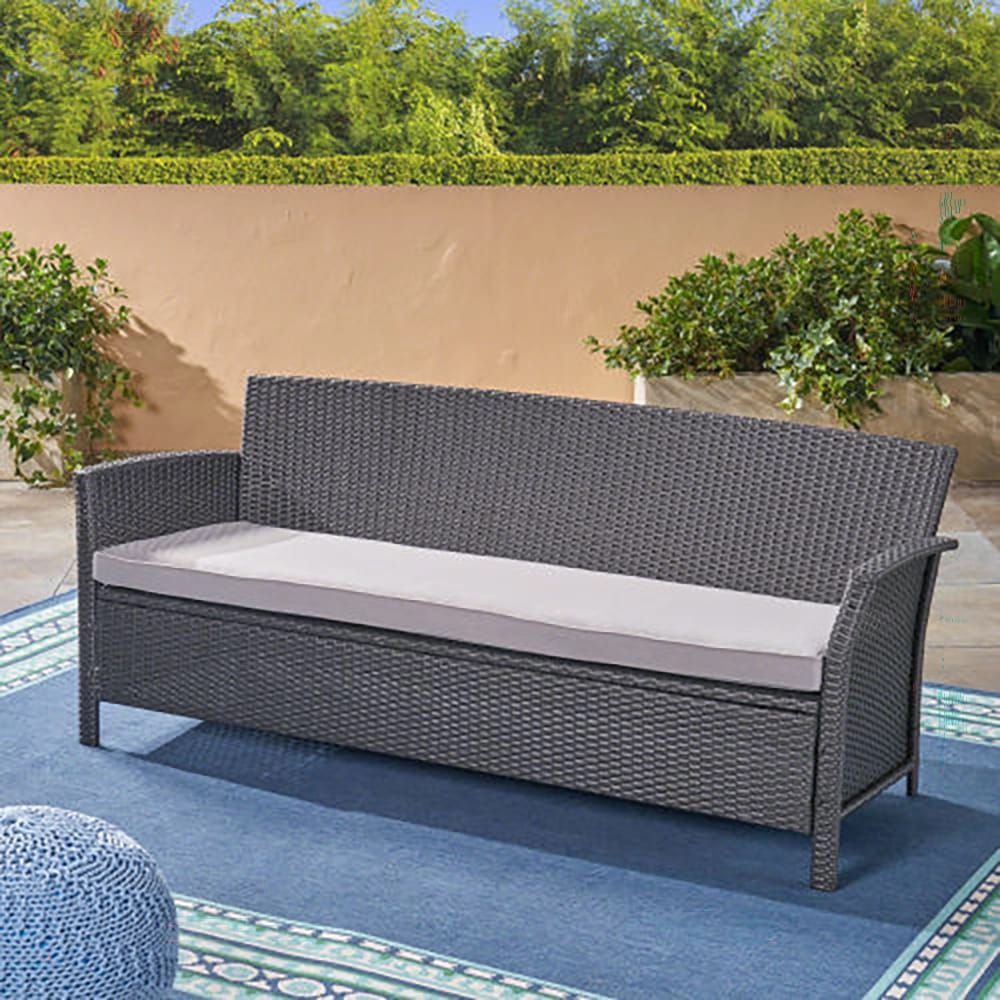 St Lucia 3-Seater Rattan Sofa, Gray