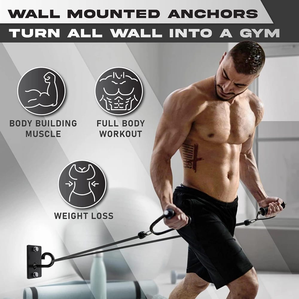 Yes4All Sturdy Wall Mounted Workout Anchors, Black