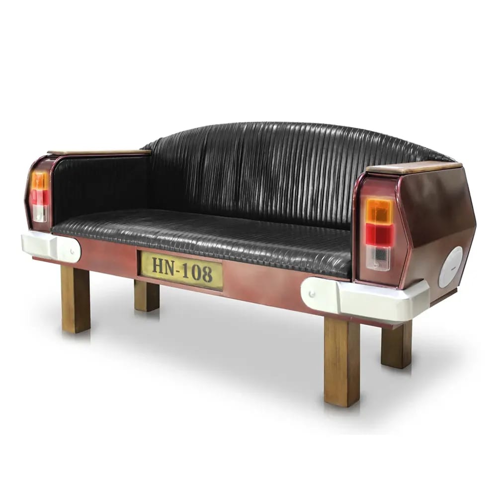 Vintage Car Couch with Bluetooth Speaker and LED Lights