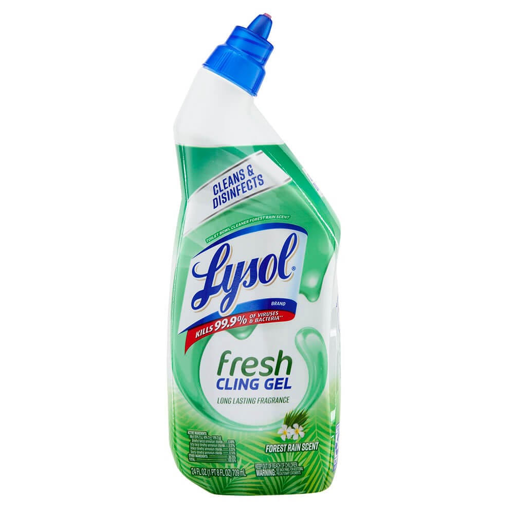 Lysol Forest Rain Scent Fresh Cling Gel Toilet Bowl Cleaner, 24 oz