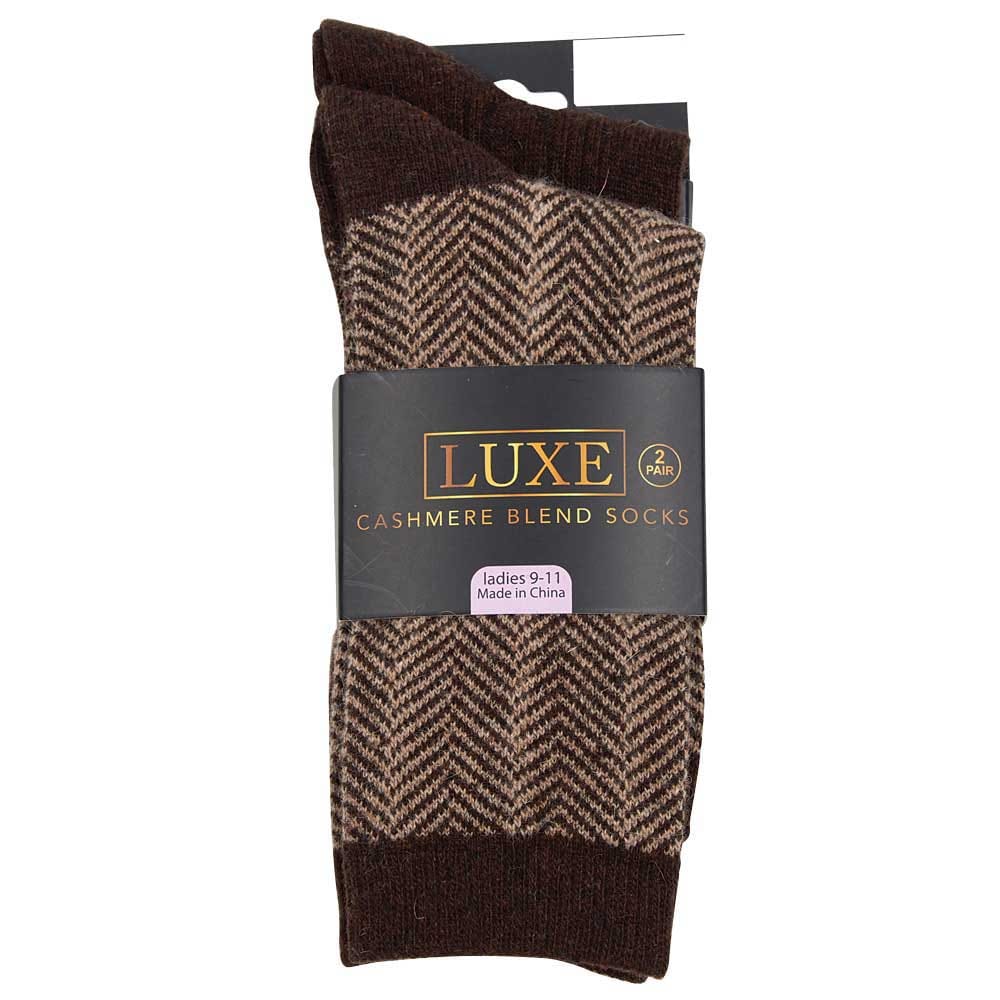 Luxe Ladies Cashmere Blend Socks, 2 Pack