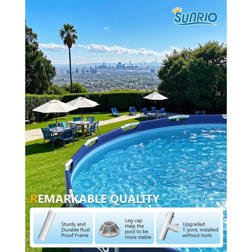 Sunrio 18' Above Ground Round Metal Frame Pool