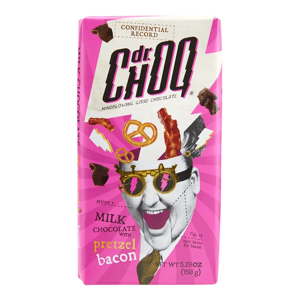 drChoq Milk Chocolate with Pretzel Bacon, 5.29 oz