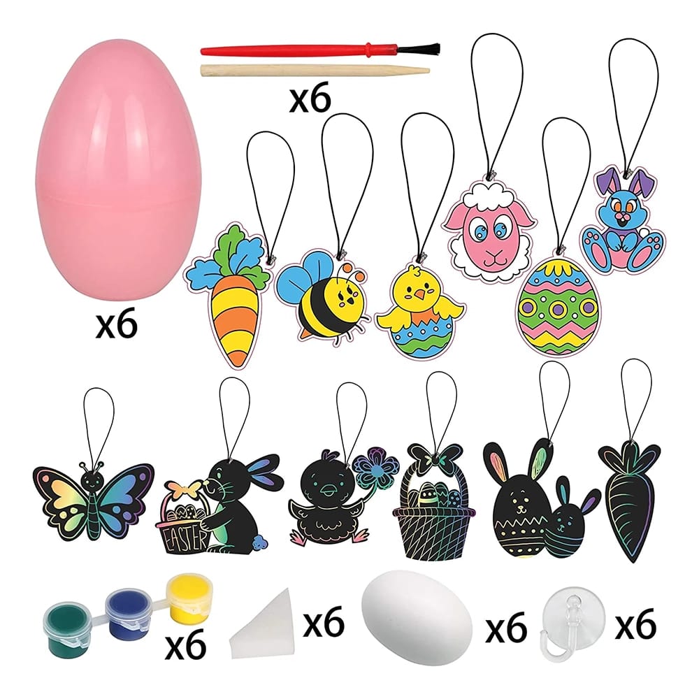 12-Piece Pre Filled Easter Eggs with DIY Art and Craft Painting Kit