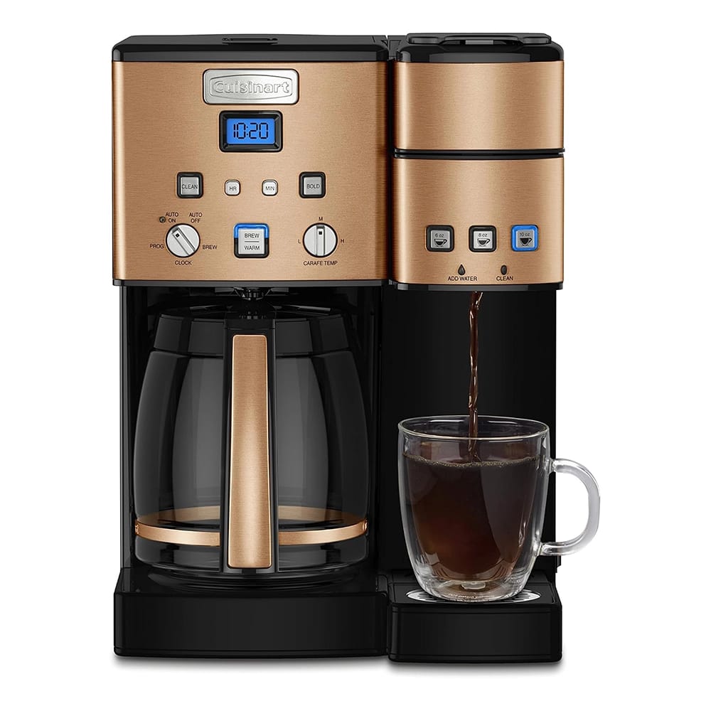 Cuisinart Stainless Steel Single Serve + 12 Cup Coffee Maker, Copper
