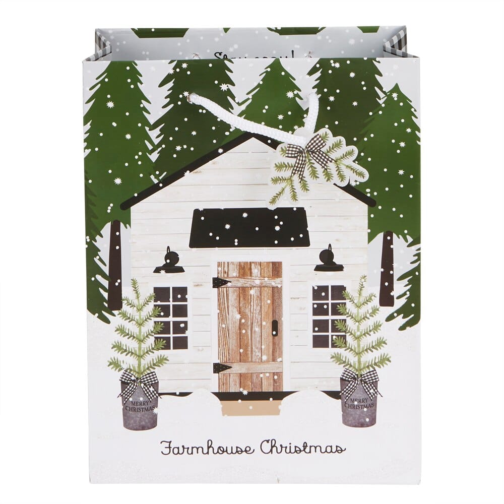 Medium Farmhouse Christmas Gift Bag