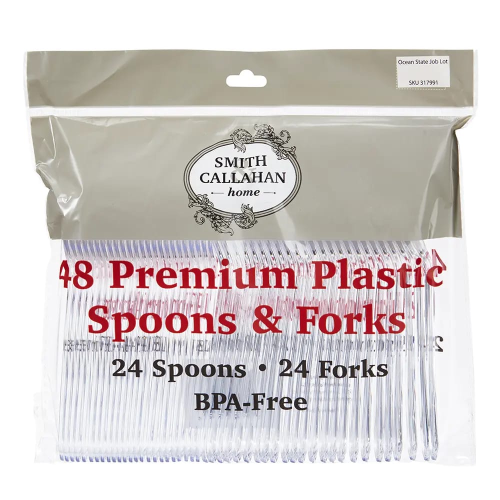 Premium Plastic Spoons and Forks, 48 ct.