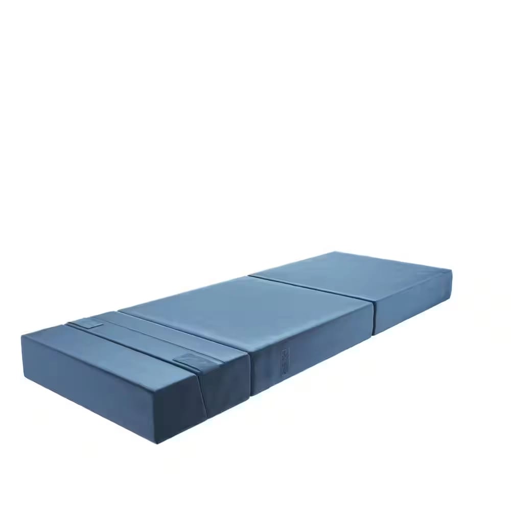 Novogratz Modular Armless Chair and Lounger, Indigo Blue Velour