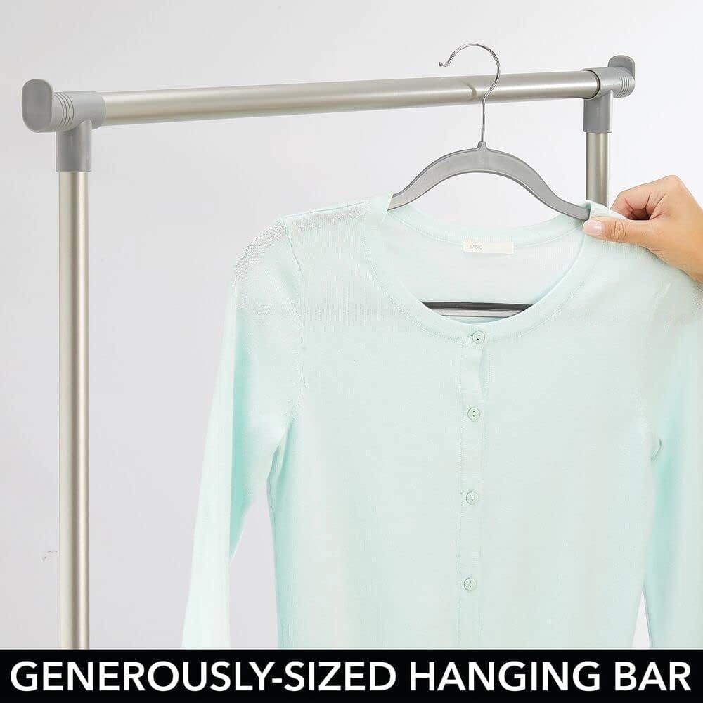 mDesign Portable Laundry Sorter with Wheels, Silver