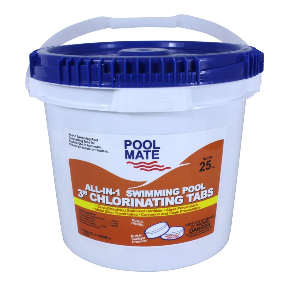 Pool Mate All-In-One 3" Chlorinating Tabs, 25 lbs