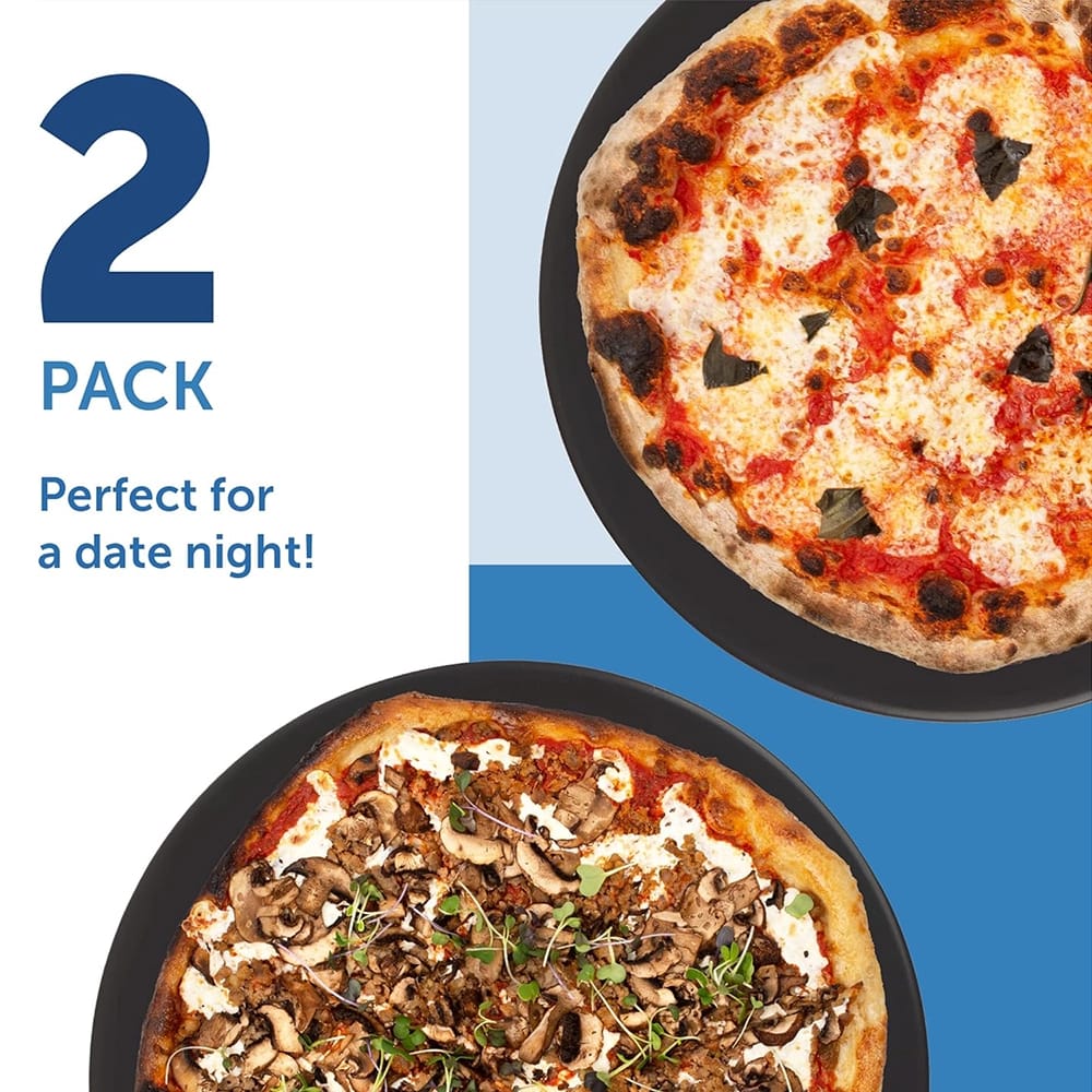 Ceramic Pizza Stones, Black, 2 Pack