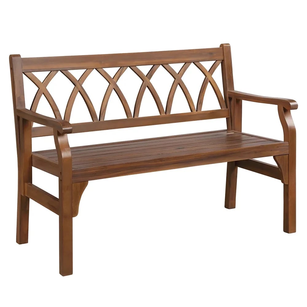 Pebble Lane Living Elegant Hardwood 2-Seater Bench, Natural