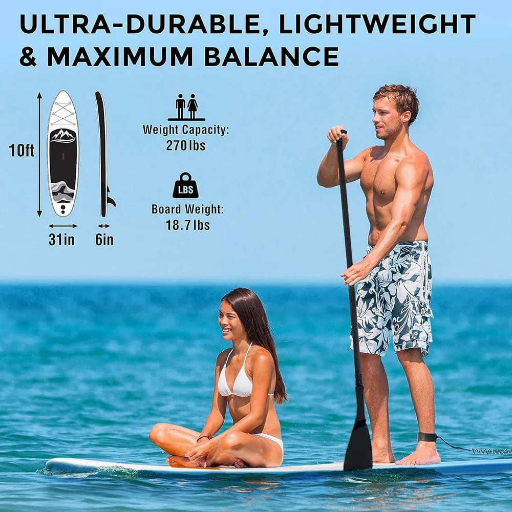 Lange DriftReign Inflatable Paddle Board, Black/White