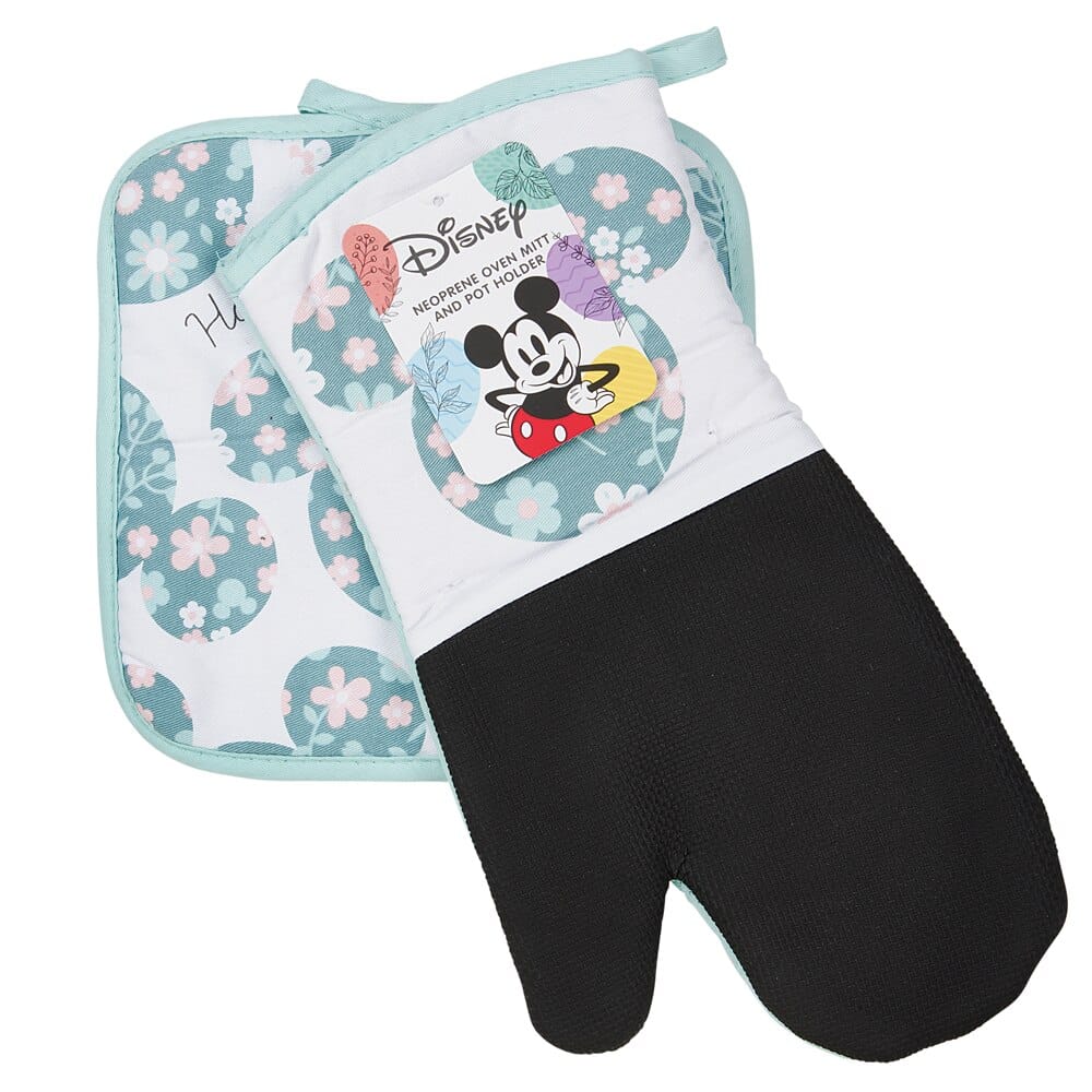 Disney Mickey Mouse and Minnie Mouse Spring Oven Mitt and Potholder, 2-Count