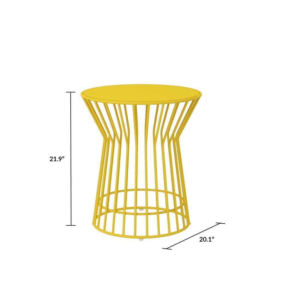 Novogratz Metal Outdoor Side Table, Yellow
