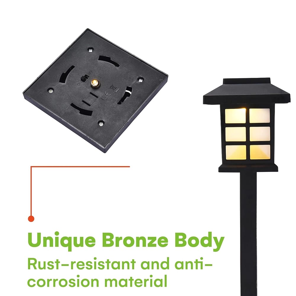 SteadyDoggie LED Solar Pathway Lights, 3 Pack, Black