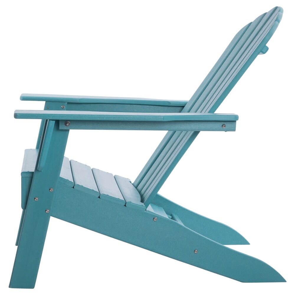 All Weather Adirondack Chair with Ottoman Blue