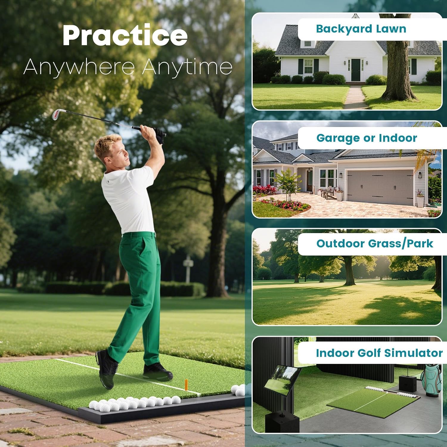 5' x 4' Golf Hitting Mat with Ball Tray