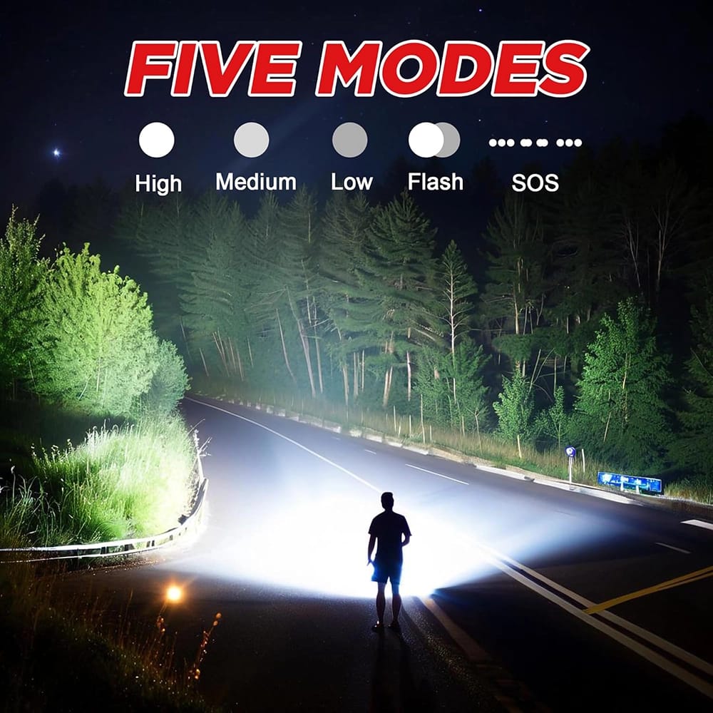 OLDBER USB Rechargeable Flashlight, Black