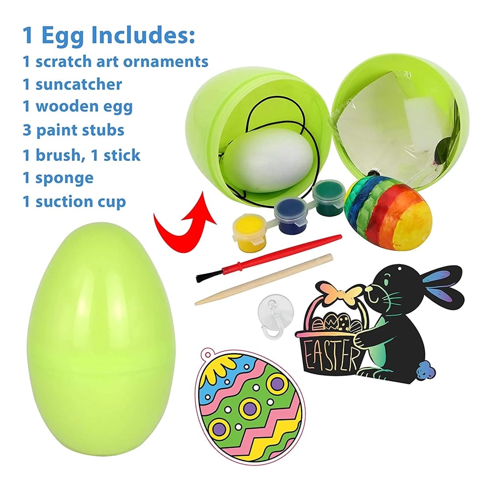 12-Piece Pre Filled Easter Eggs with DIY Art and Craft Painting Kit