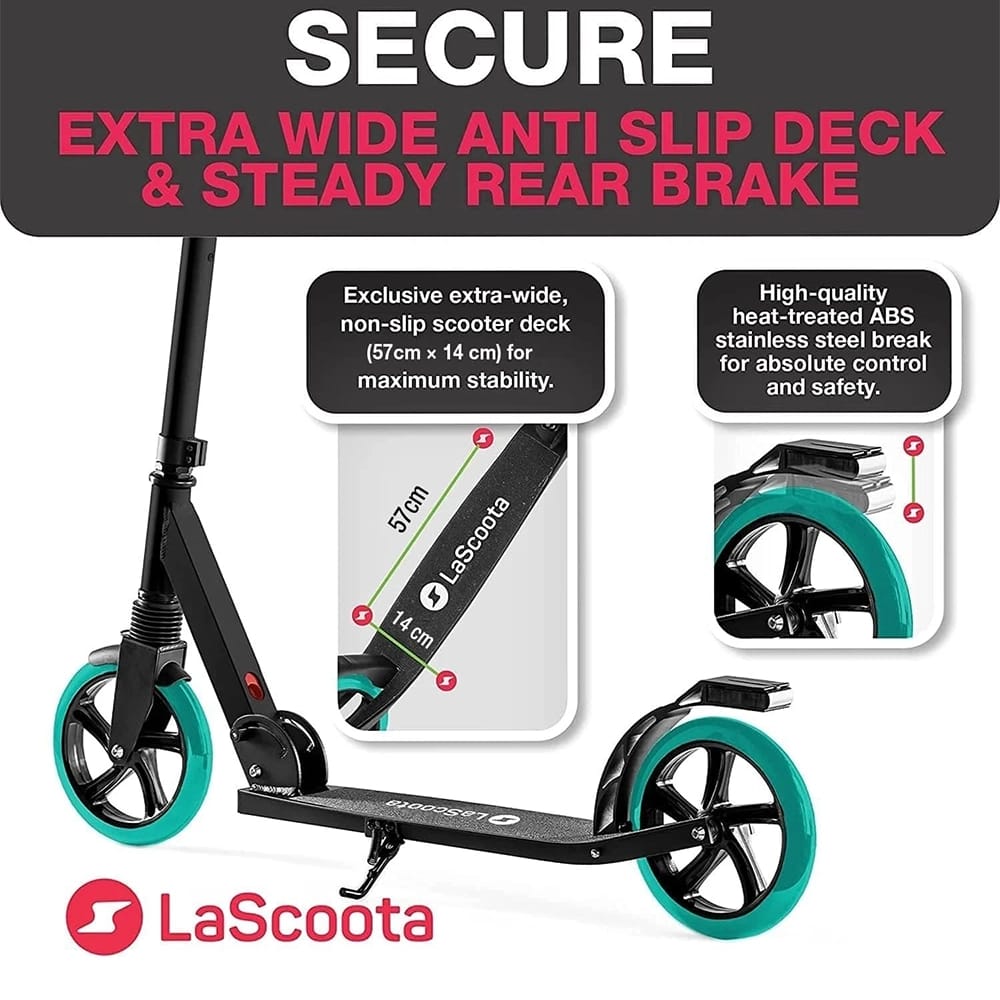 LaScoota Foldable Kick Scooter, Black