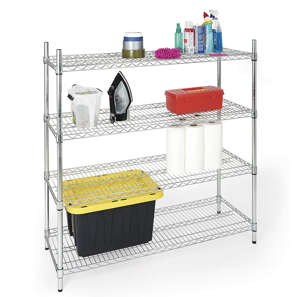 Heavy Duty Steel 4 Tier Shelving, 48" x 18" x 54"