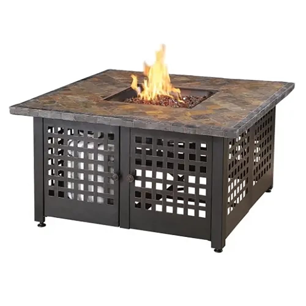 Endless Summer 41" Square LP Outdoor Gas Fire Pit, 50,000 BTU, Bronze Fireglass