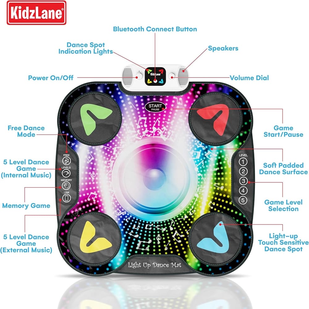 Kidzlane Light Up DJ Dance Mat, Multi-Color