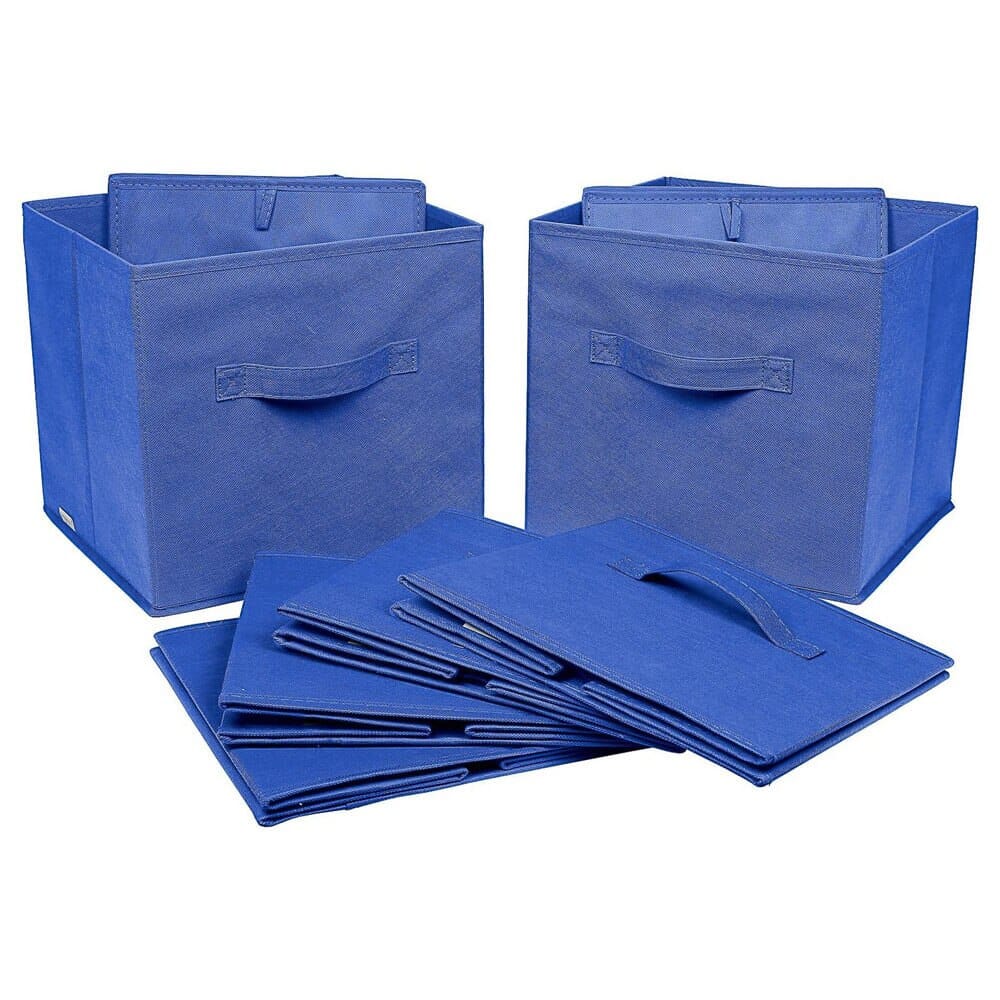 Greenco Foldable Storage Cubes, Set of 6, Royal Blue