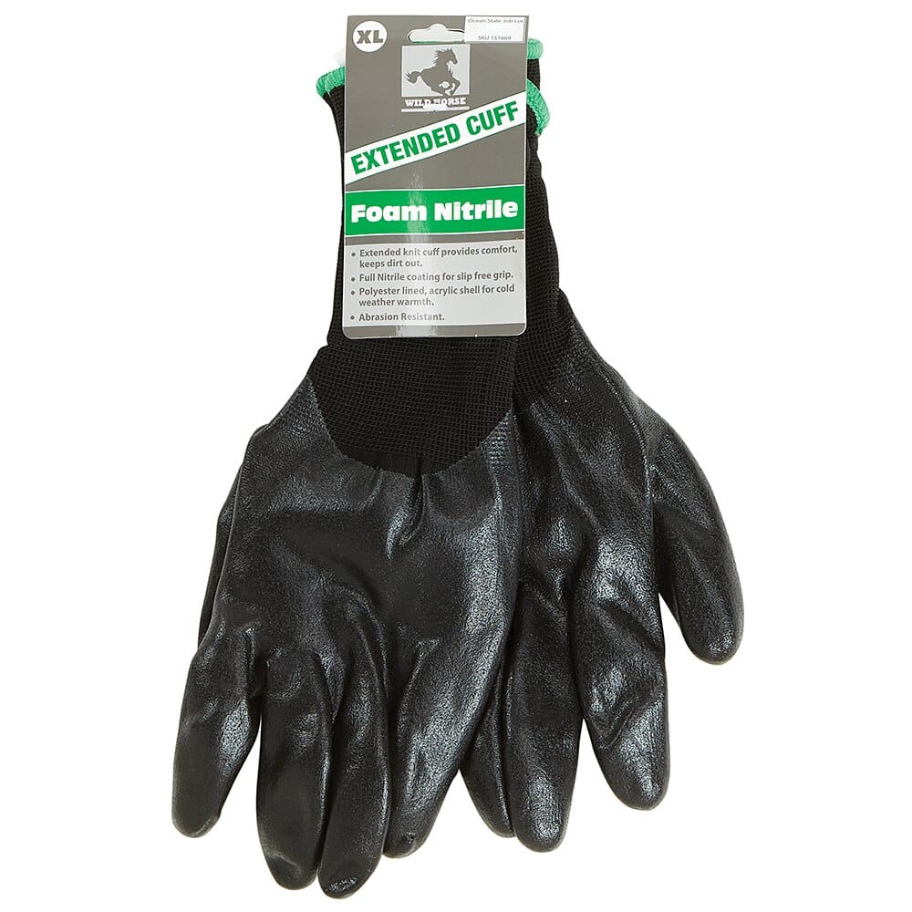 Wild Horse Extended Cuff Foam Nitrile Gloves