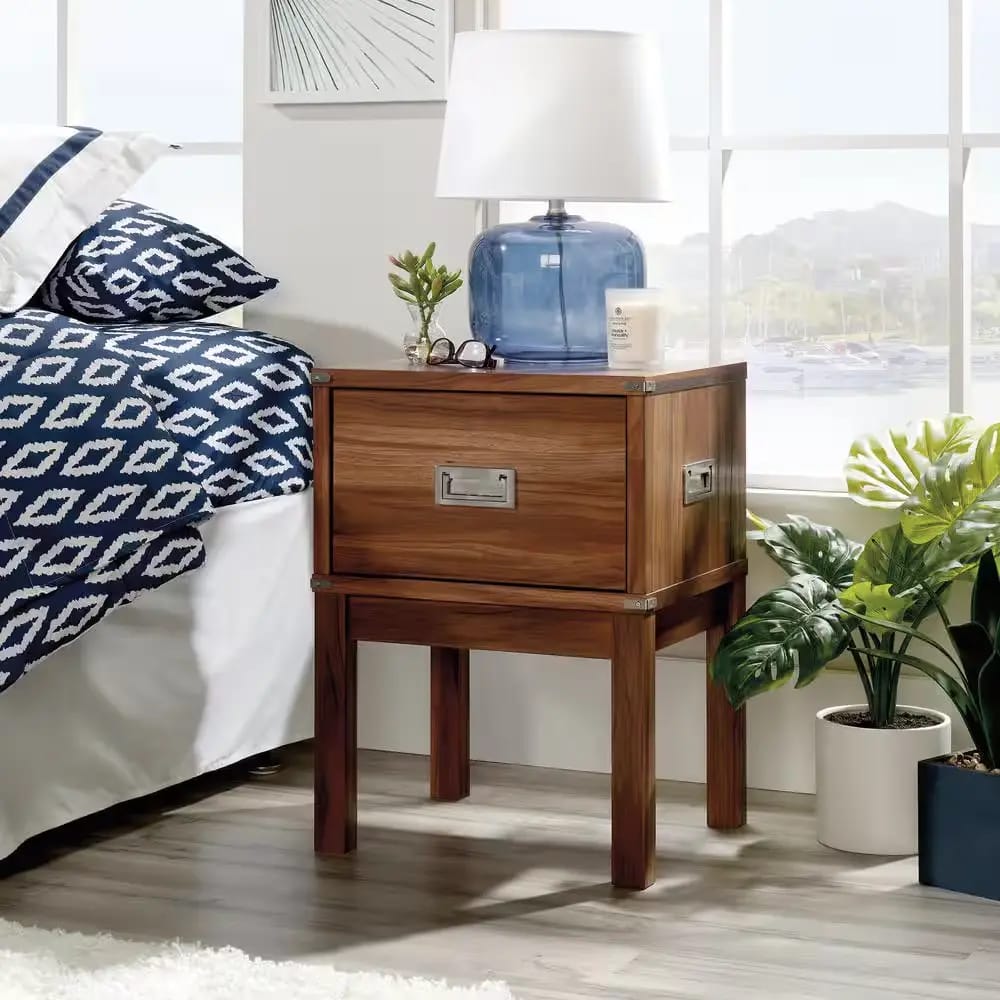 Sauder Vista Key Nightstand, Blaze Acacia Finish